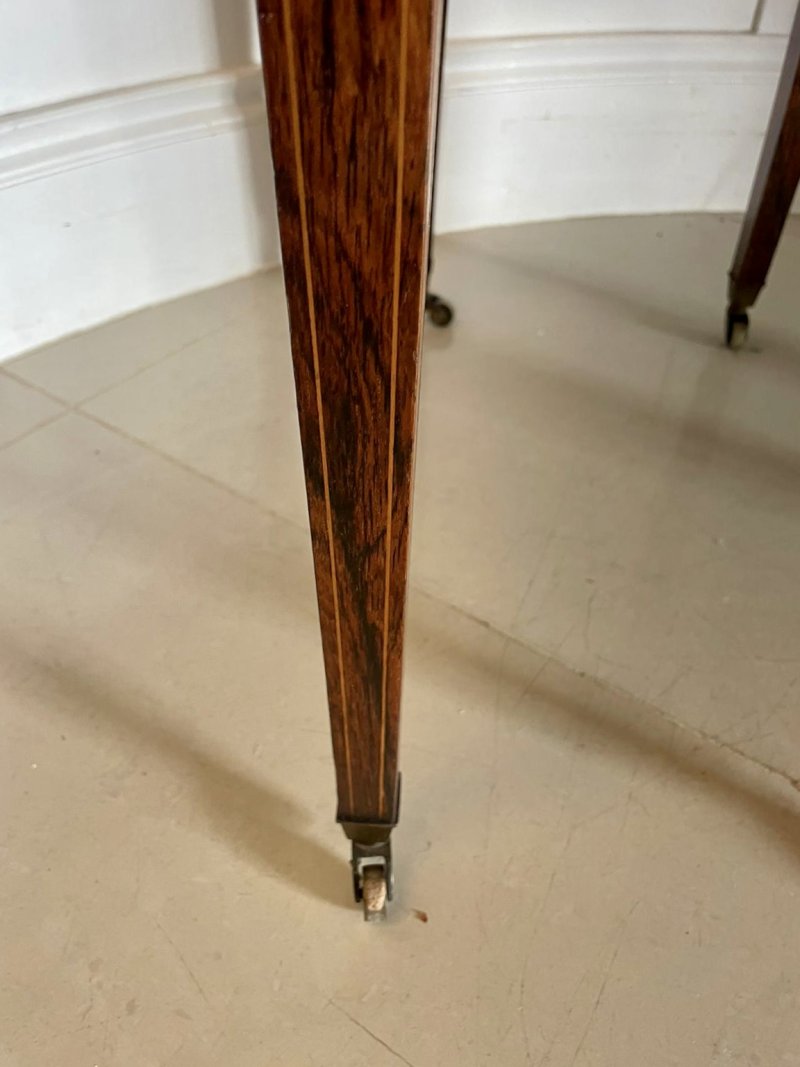 Fine Quality Antique Victorian Freestanding Maple & Co. Inlaid Writing Desk - Image 21